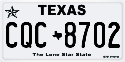 TX license plate CQC8702