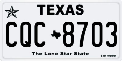 TX license plate CQC8703