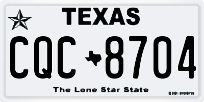 TX license plate CQC8704