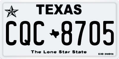 TX license plate CQC8705