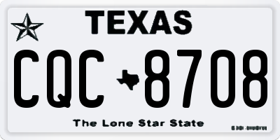 TX license plate CQC8708