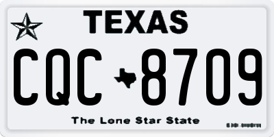 TX license plate CQC8709