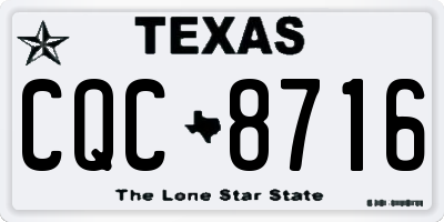 TX license plate CQC8716