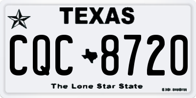 TX license plate CQC8720