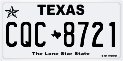 TX license plate CQC8721