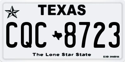 TX license plate CQC8723