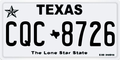 TX license plate CQC8726