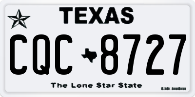 TX license plate CQC8727
