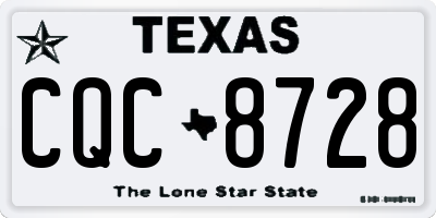 TX license plate CQC8728