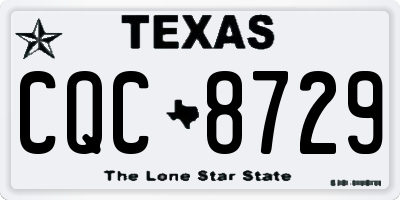 TX license plate CQC8729