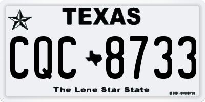 TX license plate CQC8733