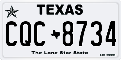TX license plate CQC8734