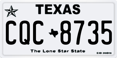 TX license plate CQC8735