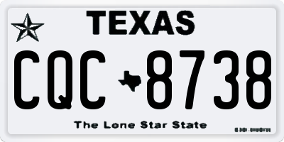 TX license plate CQC8738