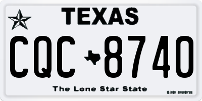 TX license plate CQC8740