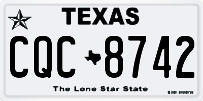 TX license plate CQC8742