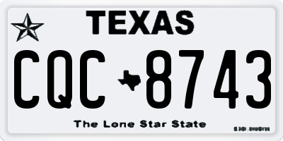 TX license plate CQC8743