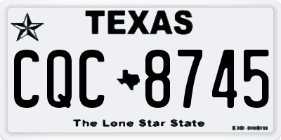 TX license plate CQC8745