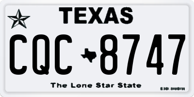 TX license plate CQC8747