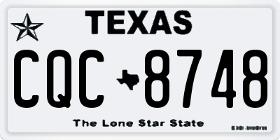 TX license plate CQC8748
