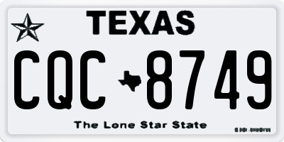TX license plate CQC8749