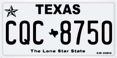 TX license plate CQC8750