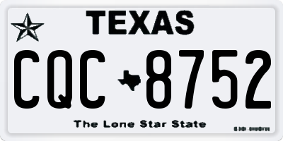 TX license plate CQC8752