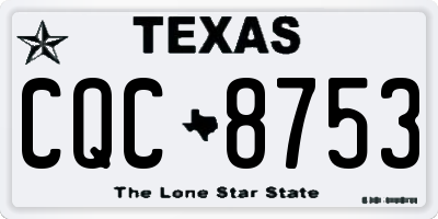 TX license plate CQC8753