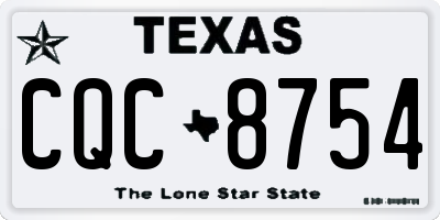 TX license plate CQC8754