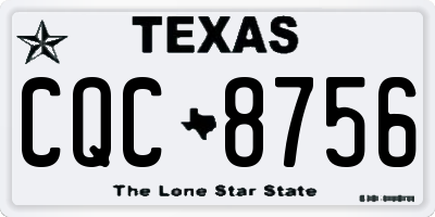 TX license plate CQC8756