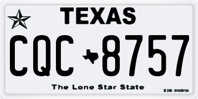 TX license plate CQC8757