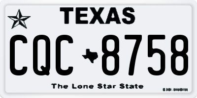 TX license plate CQC8758