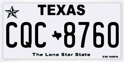TX license plate CQC8760