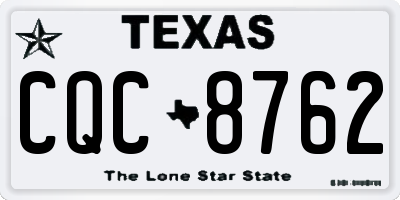 TX license plate CQC8762