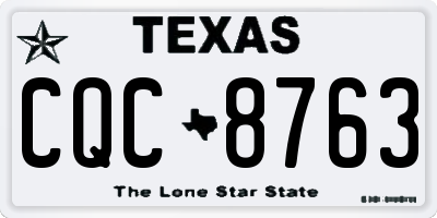 TX license plate CQC8763