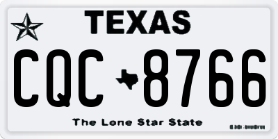 TX license plate CQC8766