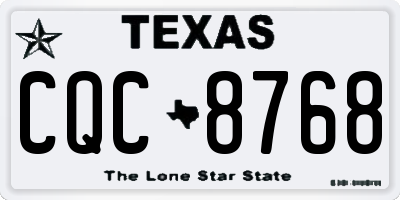 TX license plate CQC8768