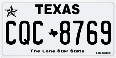 TX license plate CQC8769