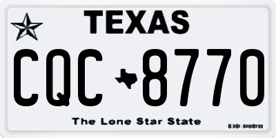 TX license plate CQC8770