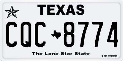 TX license plate CQC8774