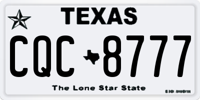 TX license plate CQC8777