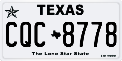 TX license plate CQC8778