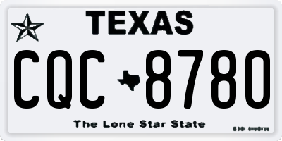 TX license plate CQC8780