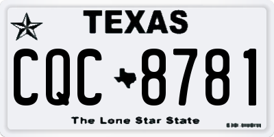 TX license plate CQC8781