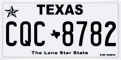 TX license plate CQC8782