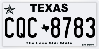 TX license plate CQC8783