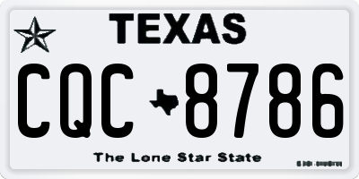 TX license plate CQC8786
