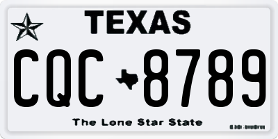 TX license plate CQC8789