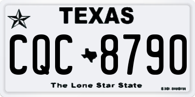 TX license plate CQC8790