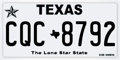 TX license plate CQC8792